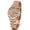 3012 Rose Gold & Gold, variant on Women's Stainless Steel Elegant Quartz Watch, Floral Dial Design with Date, Dress Wristwatch