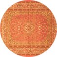 thumbnail image 1 of Ahgly Company Indoor Round Medallion Orange Traditional Area Rugs, 5' Round, 1 of 1
