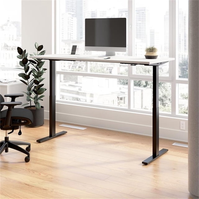 Scranton & Co Bureau Debout Réglable en Bois d'Ingénierie 72 Po, Blanc