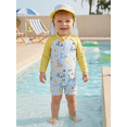 thumbnail image 4 of BemeyourBBs Newborn Baby Boys Girls One Piece Swimsuit with Hat Infant Bathing Suit UPF 50+ Rash Guard Zipper Swimwear Long Sleeve Fishing Duck Printed Summer Beachwear, 4 of 9
