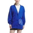 thumbnail image 1 of Reebok Womens Team Cover Up Cardigan Sweater, Blue, Medium, 1 of 1