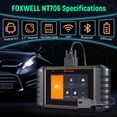 thumbnail image 5 of Foxwell NT706 OBD2 Scanner Car Four System Scanner Automotive Diagnostic Scan Tool ABS SRS Gearbox Engine Code Reader with 5.5" Touchscreen Android 9 Tablet Vehicle Analyzer Gift:BT100 Battery Tester, 5 of 11