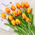 thumbnail image 3 of Cheers US 10Pcs Tulips Artificial Flowers Fake Tulips PU Real Touch Tulip Fake Flowers for Home Office Wedding Decor Artificial Tulips Flower Arrangement Bouquet Faux Flowers for Decoration, 3 of 7