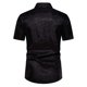 thumbnail image 4 of Camisas de Manga Corta para Hombre Color Formal de Impresión Turndown Cuello Blusa Casual, Camisas de Agua para Hombres, 4 of 9