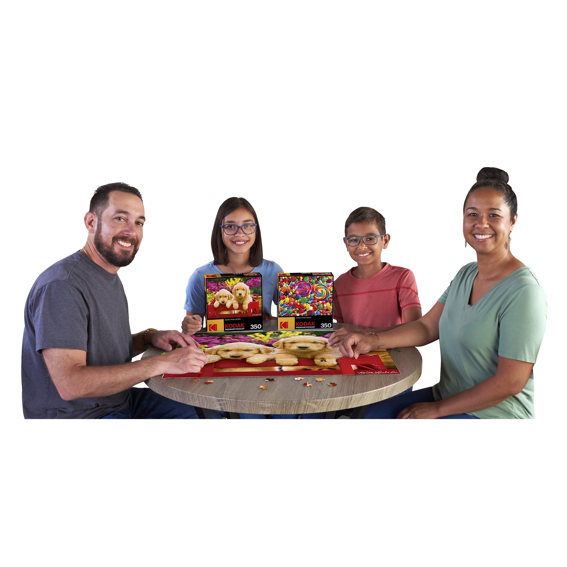 Cra-Z-Art Kodak 350-Piece Golden Retriever Puppies in a Red Wagon Adult Jigsaw Puzzle