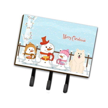 Merry Christmas Carolers Samoyed Leash or Key Holder
