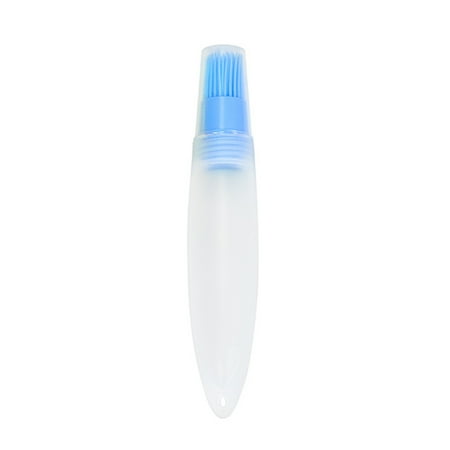 

wendunide Silicone Oil Brush Portable Silicone Oil Bottle Brush Barbecue Brush BBQ Cooking Basting Brush Kitchen Tool Support Frame Blue