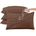 thumbnail image 1 of SIABC-Kingrest Waterproof & Noiseless Bamboo Rayon Pillow Protector (Queen, Pack of 4, Mocha), Breathable Pillow Covers with Zipper, Machine Washable Pillow Encasment, 1 of 4