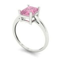 thumbnail image 2 of Solitaire Engagement Ring for Women - 2ct Simulated Pink Diamond in 14K White Gold Promise Ring, 2 of 6