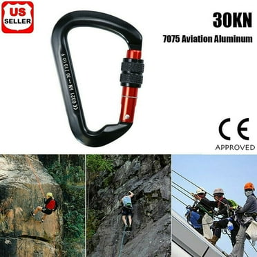 30KN D-Shaped Carabiner Lock Heavy Duty Aluminum Alloy Carabiner Clips for Hammocks Camping Hiking Backpacking
