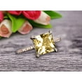 thumbnail image 2 of Champagne Moissanite Diamond Engagement Ring-Solid 10k Rose Gold 1.80 Carat 7mm Princess Cut Art Deco Design, 2 of 5