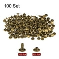 thumbnail image 3 of 100 Sets Leather Rivets 8 x 8mm Metal with 3 Setter Tools, Bronze Tone, 3 of 6
