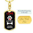 thumbnail image 3 of Cocker Spaniel Stainless Steel or 18k Gold Premium Swivel Dog Tag Keychain, 3 of 16