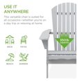 thumbnail image 3 of Folding Adirondack Chair Outdoor Wooden Accent Furniture Lounge Chairs for Yard, Garden, Patio w/ 350lb Weight Capacity - Gray, 3 of 7