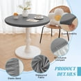 thumbnail image 2 of TOPCHANCES Fitted Round PVC Tablecloth 35 Inch, Waterproof Oil-Proof Vinyl Table Cover for Kitchen Dinning Room Picnic Holiday Party Decoration (Gray), 2 of 13