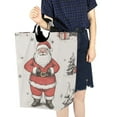thumbnail image 4 of Yayeee Freestanding Laundry Hamper with Handle Collapsible Large Storage Basket for Clothes, Beige Christmas Santa, 4 of 7