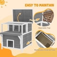 thumbnail image 5 of PawHut Outdoor Cat House with Balcony, Feral Cat Shelter with Weatherproof Openable Top, Escape Door, Removable Panel & Floor, for Backyard, Outside, 5 of 9