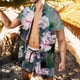 thumbnail image 2 of Conjunto casual de blusa y pantalones de playa de manga corta con estampado de botones para hombre Pompotops  oipoqjl36068, 2 of 5