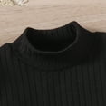 thumbnail image 4 of Elainilye Fashion Girl's Skirt Outfits Fall And Winter Baby Girls Turtleneck Knitted Sweater Corduroy A-line Skirt Two-piece Suit,Black, 4 of 7