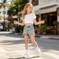 thumbnail image 2 of FhsagQ 2 Pack Girls Short Jeans Washed Distressed Denim Shorts with for Tween Girl Summer Daily Wear Size 8-9 Years, 2 of 9