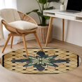 thumbnail image 4 of Round Rugs 3Ft, Vintage Geometric Round Area Rug Washable Indoor Throw Carpet, Green Brown Abstract Plaid Checkered Small Non Slip Circle Rug for Bedroom Living Room Home Decor Aesthetic, 4 of 8