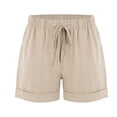 thumbnail image 3 of SDNall Womens Summer Casual Loose With Pockets Drawstring Elastic Waist Pants Short Pants, 3 of 9