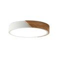 thumbnail image 1 of Lámpara de techo moderna de montaje empotrado, lámpara de techo LED de 11,8 pulgadas, lámpara de techo de madera de forma redonda minimalista de 18 W, blanco cálido 3000 K, regulable, 1 of 5