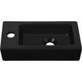 thumbnail image 2 of DeerValley Wall Mount Sink, Mini Matte Black Rectangle Vessel Sink, Small Bathroom Cloakroom Ceramic Wash Basin Wall Hung Sink for Small Space(Left Hand), 2 of 9
