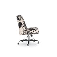 thumbnail image 4 of Bowery Hill Transitional Fabric Cow Print Armless Office Chair in Black/Beige, 4 of 18