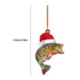 thumbnail image 3 of Colección de peces navideños, decoración de pesca realista, decorativa para decoración de árbol de Navidad, 3 of 5