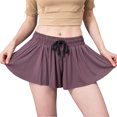 thumbnail image 3 of Jumpingount Pantalones cortos deportivos de cintura alta para niñas, entrenamiento atlético, pantalones cortos de Yoga, entrenamiento, gimnasio, Ropa, zapatos y accesorios Miscelánea Púrpura L, 3 of 6