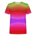 thumbnail image 5 of ZCFZJW Mens Ombre T-Shirts Casual Tie Dye Gradient Color Print Summer Short Sleeve Crewneck Tees Trendy Regular Fit Basic Workout Tshirt Tops Red XXXL, 5 of 5