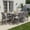 Gray, variant on Ciokea 5-Piece Outdoor Dining Set with Table and 4 Chairs HDPE Patio Set Umbrella Hole Garden Backyard Poolside Black