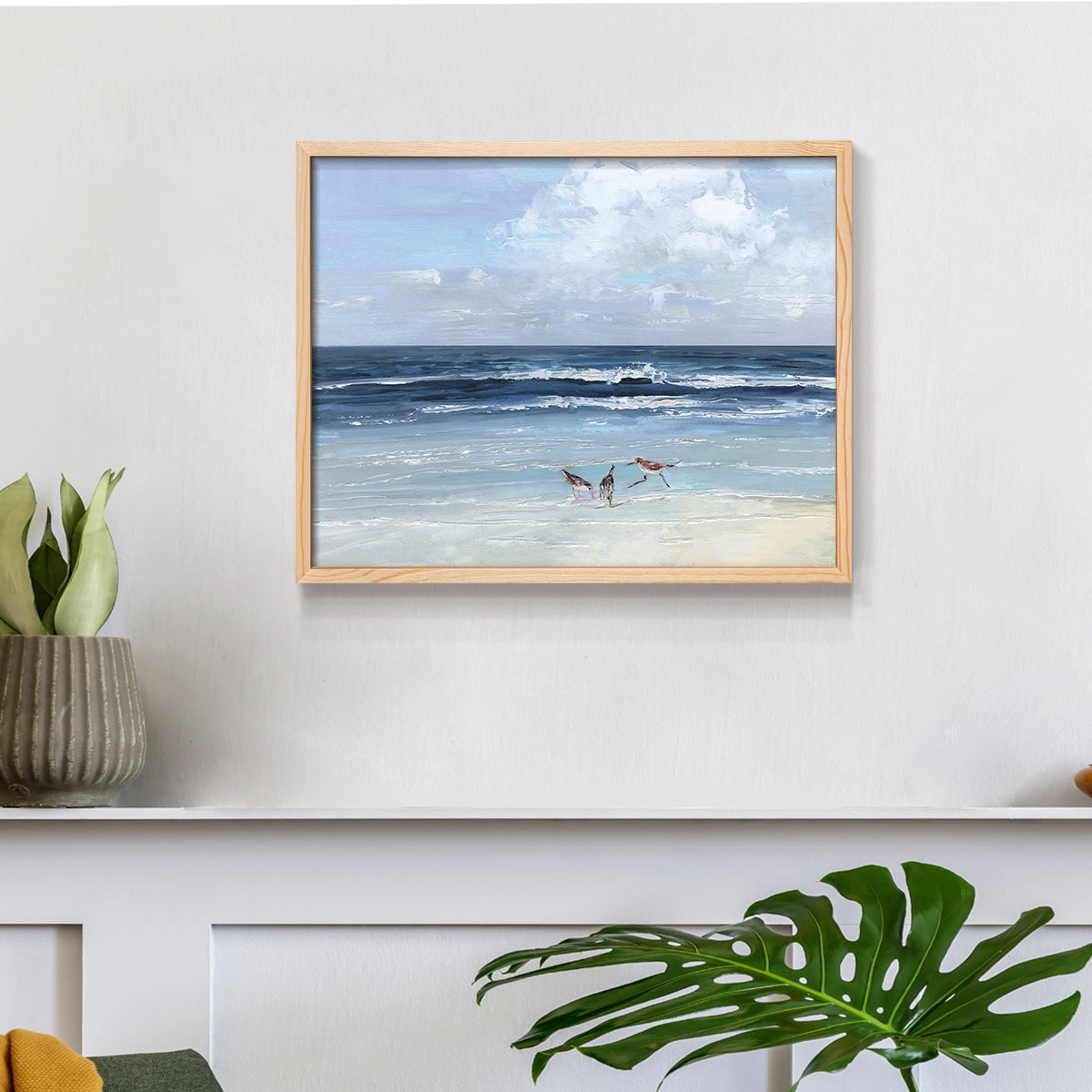 Beach Trio by Sally Swatland - Restickable Framed Giclée Print