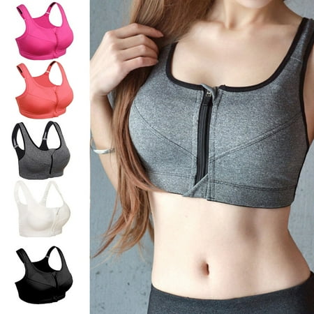 

Aueoeo 5PC Womens Sports Underwear Yoga Fitness Workout Bra Running Padded Tops Vest Clearance