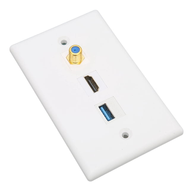Placa de pared Ethernet con interfaz multimedia de alta definición, sin soldadura, USB 3.0, placa de pared tipo F para TV, proyectores y computadoras