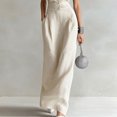 thumbnail image 3 of Morttic Women's Elegant Button Front Sleeveless V-Neck Maxi Dress – Boho Summer Beach Casual Vacation Dress with Side Pockets Beige，S, 3 of 4