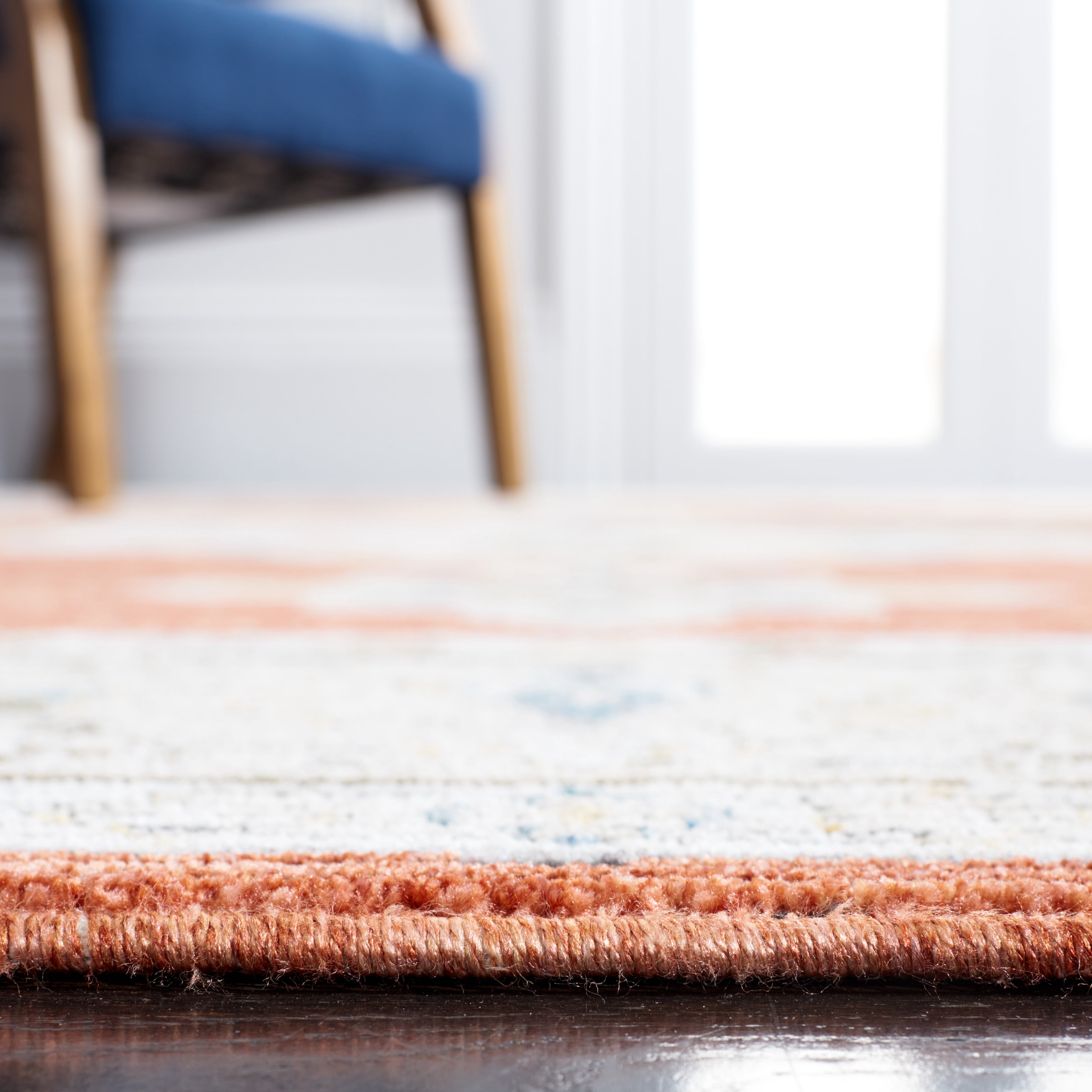 SAFAVIEH Sierra Priscilla Medallion Area Rug, Ivory/Rust, 7'9" x 10'5"