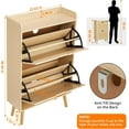 thumbnail image 2 of Hidden Shoe Storage Cabinet with 2 Flip Rattan Drawers & Anti Tip Design – Slim Shoe Organizer for Entryway, Foyer, Hallway, Holds 12 15 Pairs, MDF Frame, 2 of 7