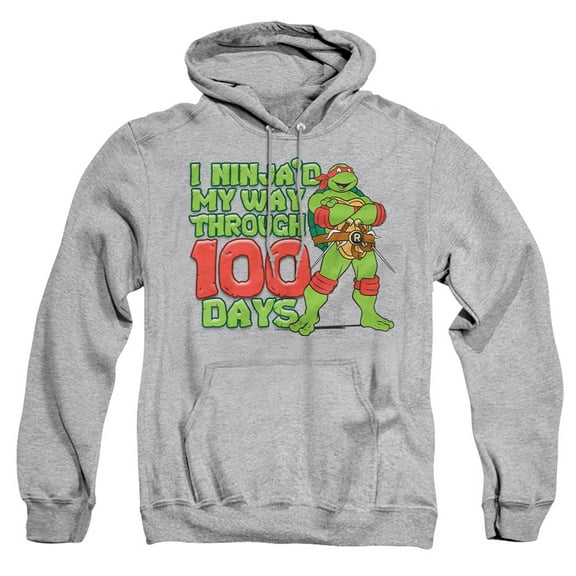 Teenage Mutant Ninja Turtles Ninja'd My Way Through 100 Days Adult Pull-Over Hoodie, Athletic Heather, Small