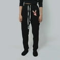 thumbnail image 3 of Gibobby Pantalones casuales para mujer, cómodos pantalones de pijama con pierna recta, pantalones de yoga con cordón, transpirables, pantalones de pijama con bloques de color（Negro， L), 3 of 5