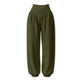 thumbnail image 7 of Guluxicc Women's Yoga Pants with Pockets Tummy Control Elastic Waist Puff Leg Athletic Trousers for Everyday Fall Winter, 7 of 7