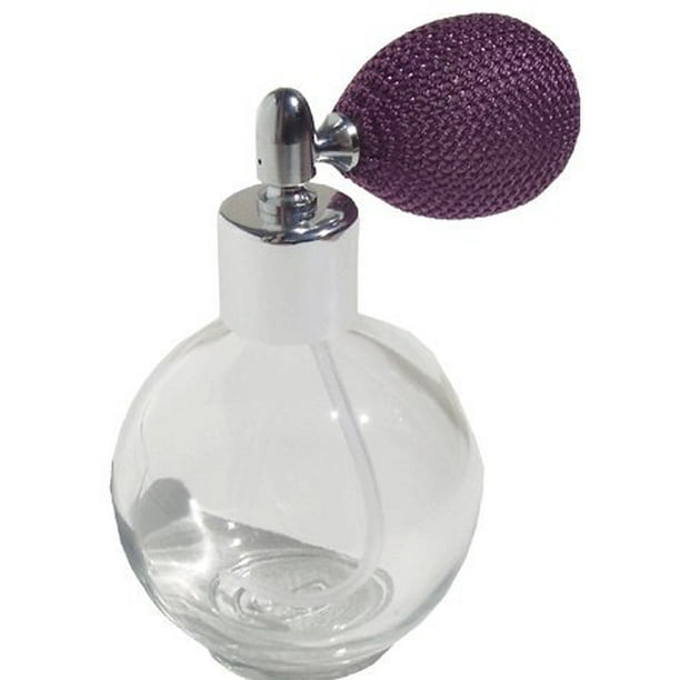 4.33 Oz. Empty Refillable Glass Perfume Bottle with Lavender Mesh
