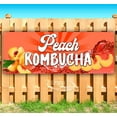 thumbnail image 1 of Peach Kombucha 13 Oz Banner | Non-Fabric | Heavy-Duty Vinyl Single-Sided With Metal Grommets, 1 of 6