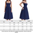 thumbnail image 2 of Vestido ajustado fruncido para mujer Sin mangas Color sólido Traje de vacaciones (Azul oscuro M) Tmvgtek Para estrenar, 2 of 8