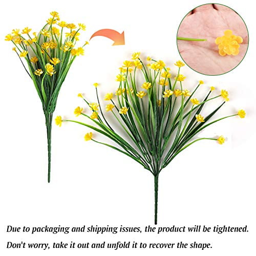 Artificial Flower Wedding Decor Yellow Daffodils Boxwood Purple Shrubs Greenery 