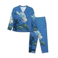 thumbnail image 1 of Fotbe Hibiscus Flowers Calm Water Conjunto de Pijama de Manga Larga para Mujer con Estampado, Ropa de Dormir de 2 Piezas, Conjunto de Casa Suave y Cómodo con Bolsillos-Medium, 1 of 7