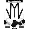 thumbnail image 4 of Suspender Bow Tie Set Clip On Y Shape Adjustable Braces, 80s Suspenders Shoulder Straps for Halloween Cosplay Party, 4 of 6