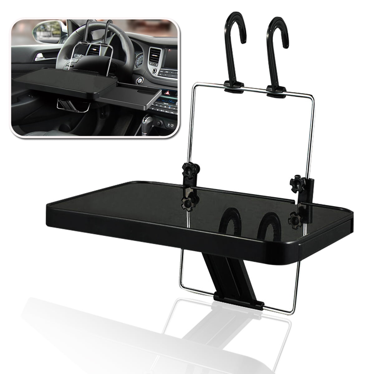 Foldable Car Steering Wheel Back Seat Tray Laptop Holder Table Desk with Drawer 