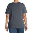thumbnail image 5 of Terra & Sky Women's Plus Size Short Sleeve V-Neck T-Shirt, 5 of 11